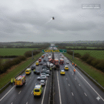 multi-vehicle collision closes section of m1 southbound in bedfordshire