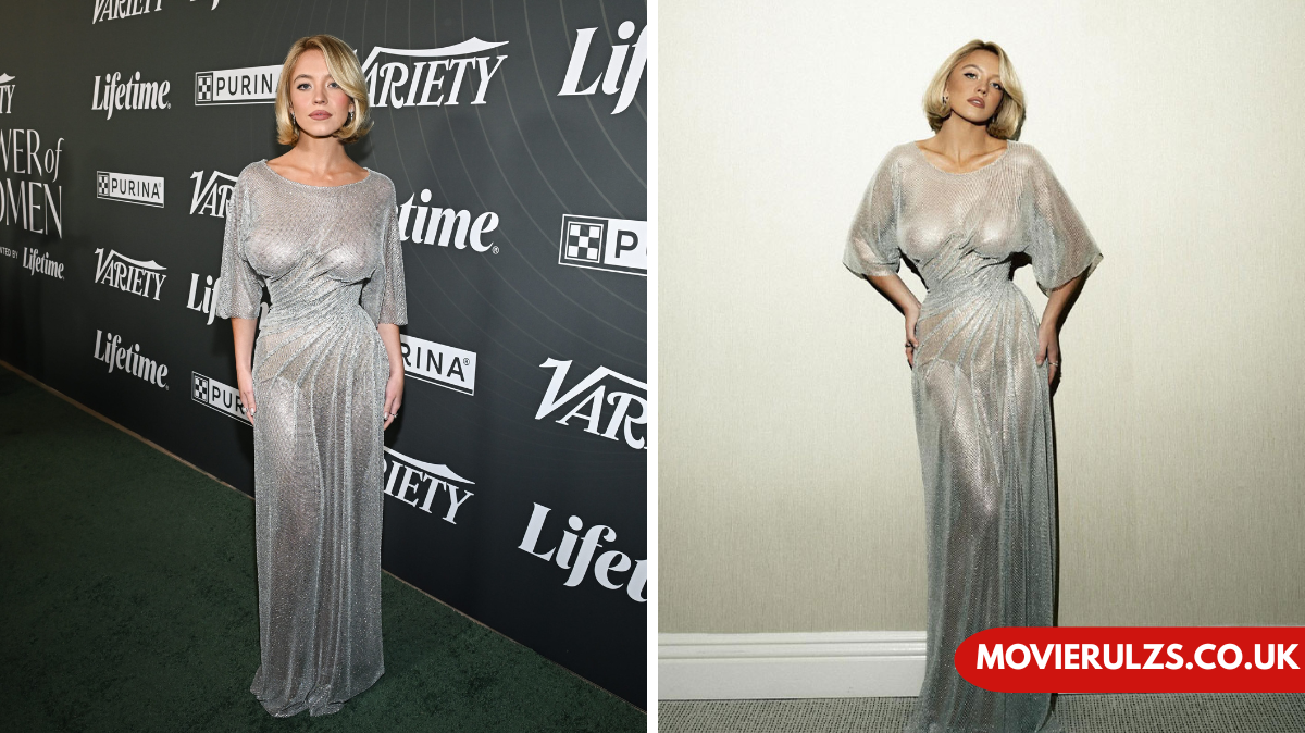 sydney sweeney silver dress