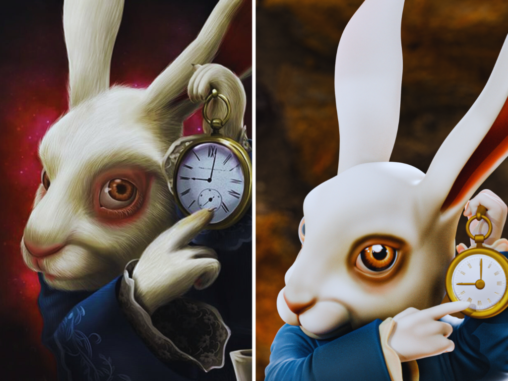 rabbit with clock